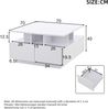 MODFU Couchtisch Würfelförmiger Kaffeetisch (Satztisch, Wohnzimmertisch, Beistelltisch, 1-St, mit 4 schubladen), mit LED licht, geometrische Design Bild 5
