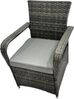 Fimous 4-Sitzer Rattan Gartenmöbel Set Polyrattan Esstisch und Stühle Sets Outdoor Lounge Sitzgruppe mit Glas für Rasen;Terrasse;Dunkelgrau Gemischt（4 Stühle + Mittlerer Runder Tisch） Bild 5