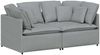 vidaXL Modulares Sofa mit Kissen Stoff Hellgrau 3321237 Bild 2