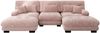 Luxuriöses Modulares Ecksofa,Übergroßes U-förmiges Cloud Couch für Wohnzimmer Tiefensitz Verwandelbares Schlafsofa mit Ottoman,Chenille,Rosa, Bild 4