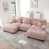 Luxuriöses Modulares Ecksofa,Übergroßes U-förmiges Cloud Couch für Wohnzimmer Tiefensitz Verwandelbares Schlafsofa mit Ottoman,Chenille,Rosa, Bild 2