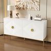 Sideboard 162x40x80 cm in Weiß mit geometrischem Muster und goldenen Griffen – modernes Design Bild 5