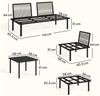 Outsunny Sitzgruppe mit 2 Sitzer Gartensofa, 2 Stühle, Eckstuhl, Lamell-Tisch, Fußhocker, (Gartenlounge Set, 6-tlg, Lounge Gartenmöbel Set), Hellgrau Bild 3