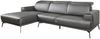 Ecksofa Gera / GB111AR left, Leder, Schwarz Bild 1