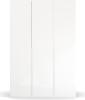 rauch Kleiderschrank; Drehtürenschrank PURISMA, 3-türig, 3 Glastüren, Alpinweiß, inkl. Innenspiegel und weiteres Zubehör, 151x223x61xcm