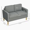 HOMCOM 2-Sitzer Sofa klein Couch mit Armlehne, Stauraum, Loungesofa 1 Teile, für Wohnzimmer, Schlafzimmer, 117 x 63 x 79 cm, Hellgrau Bild 3