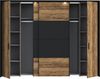 FORTE Jabim Kleiderschrank mit LED Beleuchtung, Holzwerkstoff, Braun/Schwarz, 279,4 x 214,9 x 64 cm Bild 3