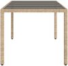 vidaXL Gartentisch mit Glasplatte Beige 190x90x75 cm Poly Rattan 365539 Bild 5