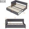Merax Multifunktionales L-förmiges Schlafsofa mit Ausziehbett 90/180*200cm, Polsterbett in Samtstoff, platzsparendes Design für Kinderbett, Gästebett, dunkelgrau Bild 4