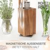 Moritz & Moritz Messerblock magnetisch, 360° drehbar mit Borsteneinsatz, Akazie Bild 4