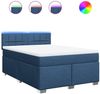 Boxspringbett mit Matratze, Stoff, Viereckige, grauer Fuß, Blau, 140x200 cm, true Bild 2