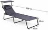 Linder Exclusiv GmbH Gartenliege Sonnenliege XXL klappbar mit Sonnendach Gartenliege verstellbar 150kg, Faltbare Gartenliege XXL mit Sonnendach, XXL Sonnenliege klappbar mit Sonnendach Gartenliege Relaxliege, 4-fach verstellbare Rückenlehne, klappbar, ... Bild 3