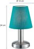 Tischlampe MATS II Stoff Lampenschirm Türkis Touchfunktion EIN/AUS, Höhe 24 cm Bild 4