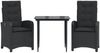 vidaXL 3-tlg. Garten-Essgruppe mit Kissen Schwarz Poly Rattan 3212310 Bild 2