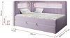 Boxspringbett mit LED, Einzelbett mit Bettkasten und Topper - JUNIOR GOLD 3 - 90x200 cm - Violet - Linke Seite Bild 4