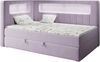 Boxspringbett mit LED, Einzelbett mit Bettkasten und Topper - JUNIOR GOLD 3 - 90x200 cm - Violet - Linke Seite Bild 2
