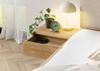 Bett mit Nachttisch links Fichte 180x200x85 natur gebeizt / geölt, Kopfteil beige FICHTELBERG #155 Bild 4
