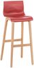 Barhocker DELHI - Rot, Holz Barhocker mit Lehne Barstuhl Tresenhocker Tresenstuhl Kneipenhocker Kneipenstuhl Bild 1