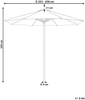 Sonnenschirm ⌀ 260 cm beige weiß FERENTILLO Bild 2