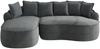 Schlafsofa in Grau, Chenille-Modulsofa mit extra tiefer Chaiselongue und breiten Armlehnen,67x252x164 cm Bild 4