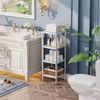 Badezimmerregal Bambus 4 Ebenen Organizer für Wohnzimmer Küche Bild 2