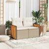 vidaXL Gartensofa mit Kissen 2-Sitzer Beige Poly Rattan 366068 Bild 3