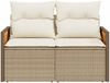 vidaXL Gartensofa mit Kissen 2-Sitzer Beige Poly Rattan 366068 Bild 4