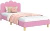 vidaXL Kinderbettgestell mit Kopfteil Rosa 90 x 190 cm Stoff 42011057 Bild 2