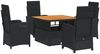 vidaXL 5-tlg. Garten-Essgruppe mit Kissen Schwarz Poly Rattan 3277330 Bild 2