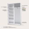 Schwebetürenschrank >Fred< in Weiß - 125x195.5x38cm (BxHxT) Bild 4