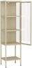 Dmora Vitrine Laces, Glas-Sideboard, Mehrzweckvitrine, Hängendes Bücherregal mit Glastüren, 42x35 h160 cm, Sahne Bild 4