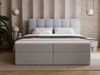GRAINGOLD Maison Boxspringbett 180x200, Boxspringbett mit zwei Bettkästen, Kopfteil, Velour-Stoff, Grau Bild 4