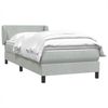 vidaXL Boxspringbett mit Matratze Hellgrau 90x210 cm Samt 3317343 Bild 4