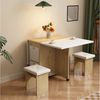 KLAM HOME Essgruppe Esstisch-Set Klappbarer Tisch 120*80*75cm, (1 Esstisch 4 Stühlen), Mit Riemenscheibe Ausziehbarer Esszimmertisch Bild 3
