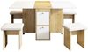 KLAM HOME Essgruppe Esstisch-Set Klappbarer Tisch 120*80*75cm, (1 Esstisch 4 Stühlen), Mit Riemenscheibe Ausziehbarer Esszimmertisch Bild 2