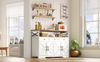 Sideboard 140x35x95 cm in Braun/Weiß mit 3 Schubladen, 2 Türen und offenem Stauraum Bild 5