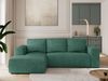Ecksofa mit Schlaffunktion, Bettkasten und losen Kissen für das Wohnzimmer - TRENTINO - Grün Stoff - links Bild 3