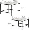 Couchtisch-Set Ramio Weiß/Schwarz 60 x 60 cm 2 Teile Vicco Bild 2