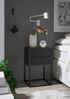 MARLE Nachttisch in Graphit - Moderner Nachtschrank mit Schubladen und schwarzem Metallgestell - 40 x 65 x 38,5 cm (B/H/T) Bild 2