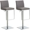 CLP 2er Set Barhocker Panama Stoff höhenverstellbar und drehbar,grau edelstahl Bild 2