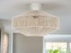 Boho Deckenleuchte SVEA Lampenschirm aus Baumwolle Beige, Ø 46cm Bild 1