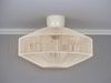 Boho Deckenleuchte SVEA Lampenschirm aus Baumwolle Beige, Ø 46cm Bild 3