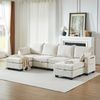 6-Sitzer Wohnlandschaft H 87.6 x T 289.6 x B 141 cm aus Chenille mit Schlaffunktion, Stauraum und modularem Aufbau Bild 2