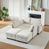 6-Sitzer Wohnlandschaft H 87.6 x T 289.6 x B 141 cm aus Chenille mit Schlaffunktion, Stauraum und modularem Aufbau Bild 3