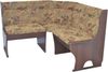 Truheneckbank "Anja 1NB" 125x125 cm, Holzdekor Nussbaum, Stoff braun mit Blumendessin Bild 3