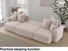 MEBLINI Schlafcouch mit Bettkasten - 312x142x73cm - Creme Cordstoff - DAVE - Ecksofa mit Schlaffunktion - Sofa mit Relaxfunktion und Kopfstützen - Couch U-Form - Eckcouch - Wohnlandschaft Bild 5