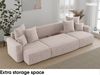 MEBLINI Schlafcouch mit Bettkasten - 312x142x73cm - Creme Cordstoff - DAVE - Ecksofa mit Schlaffunktion - Sofa mit Relaxfunktion und Kopfstützen - Couch U-Form - Eckcouch - Wohnlandschaft Bild 4