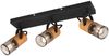 Trio Leuchten 3er Spot Tosh schwarz matt, Holz Bild 2