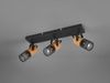 Trio Leuchten 3er Spot Tosh schwarz matt, Holz Bild 4