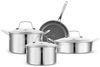 Karaca Pfannen-Set Karaca Ceramica Steel 3Ply Edelstahl Kochgeschirr Kochtopf Set, Edelstahl Rostfrei Bratentopf Fleischtopf Stieltopf Bild 5
